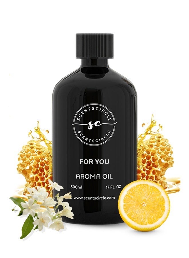 Scentscircle For You Fragrance Diffuser Oil 500ml with Orange Flower & Lime | Floral Jasmine, Rose, Honey & Patchouli Woody Aroma for Home, Shops & Office | Scentscircle - Image 1